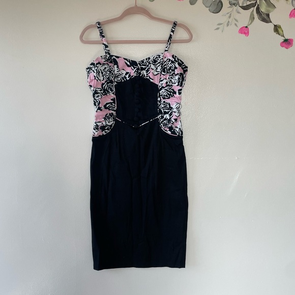 Jawbreaker Dresses | Jawbreaker Cutting Edge Threads Pink/Black/White Zebra Floral Print Detail, Smal | Color: Black/Pink | Size: S | Jenniretro's